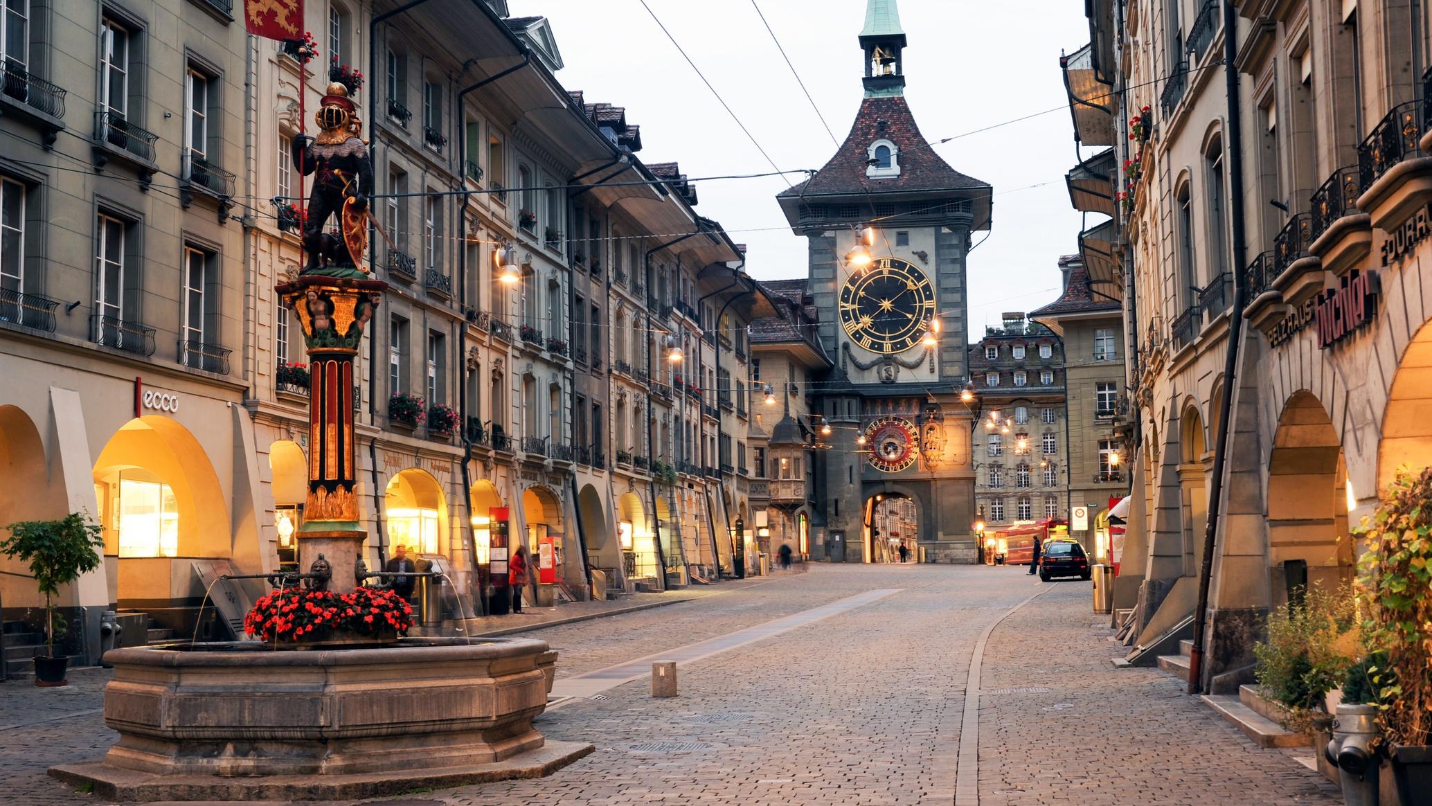 Bern Old Town with historic architecture and cobblestone streets